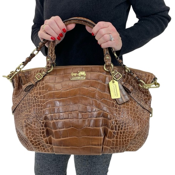 Coach Handbags - Coach Exotic Madison Satchel Purse Brown